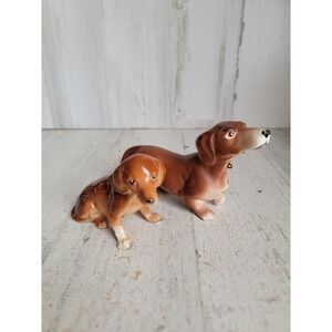 Vintage wiener dog puppy figure home pet decor set unique animal